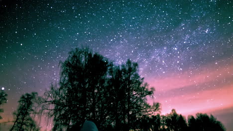 beautiful night starry sky - time lapse