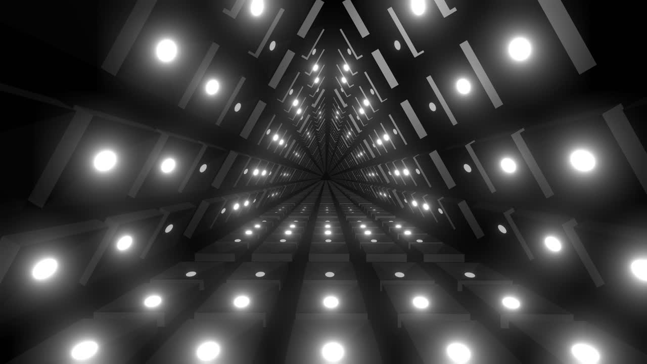 Abstract Futuristic Tunnel with Glowing Lights