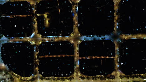 vista cenital de manzanas cuadradas en barcelona, españa