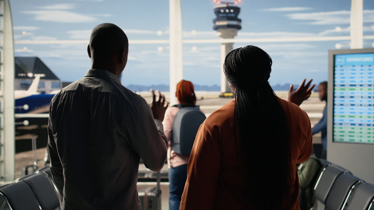 Bedroefde maar trotse ouders zwaaien ten afscheid tijdens een emotioneel afscheid.