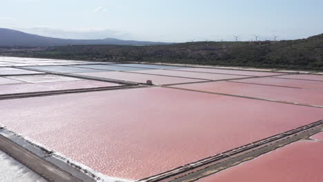 salin de la palme producción de sal rosada pantanos de aude vista aérea occitanie francia