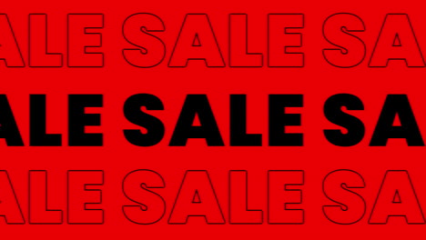 animation of the word sale in black and white, on alternating white, black, red and blue background