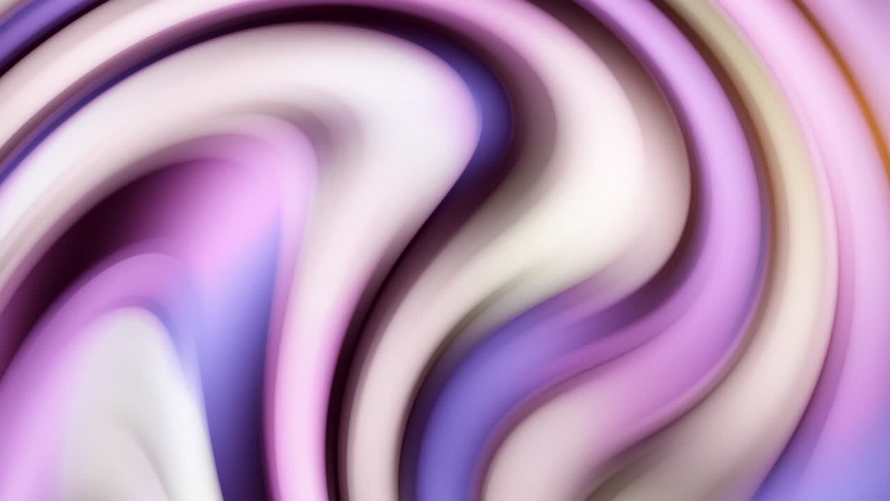 Creative abstract purple background with liquid abstract gradient bright twisted lines, seamless loop. Stock animation. Colored pulsating wavy stripes.