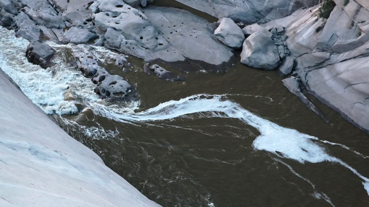 Rapids in the orange river as seen from above the canyon at Augrabis in the Northern Cape of South Africa