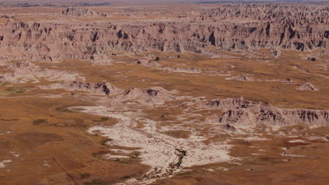 aerial view of the badlands national park