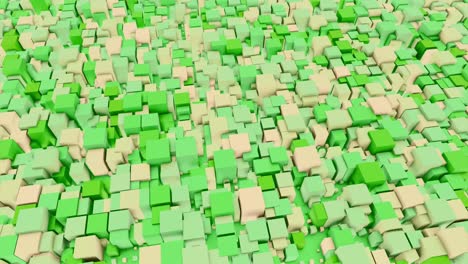 abstract green and beige 3d cube pattern background