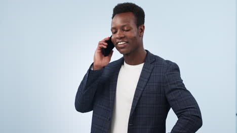 Happy-black-man,-phone-call