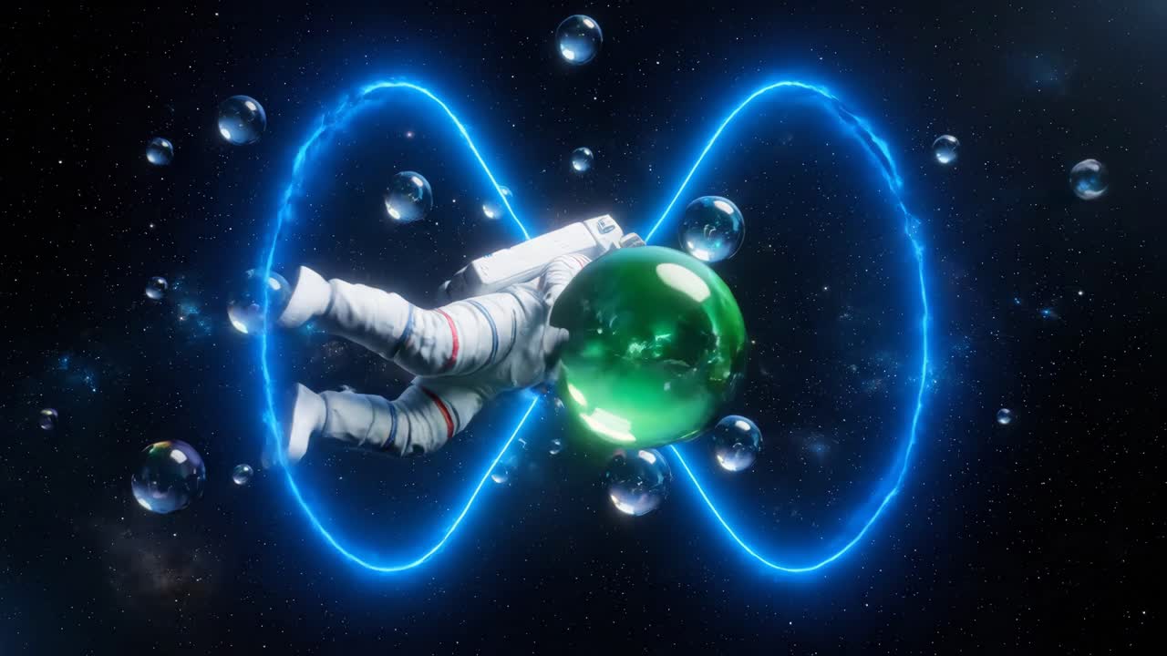 Astronaut in a surreal outer space fantasy