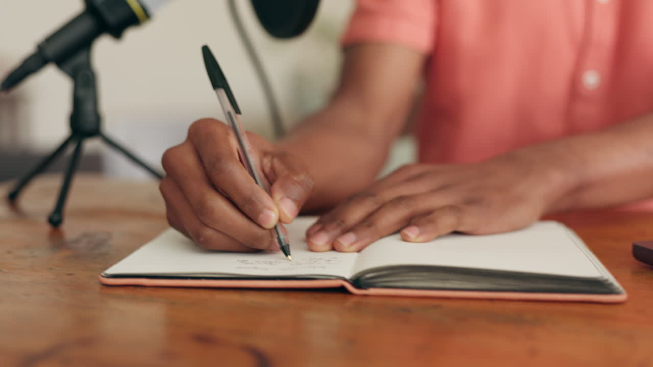 Black man, radio microphone