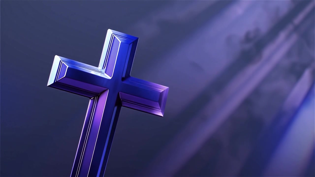 Croce Cristiana Luce Celestiale Sfondo per il Culto.