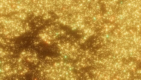 loop, ocean of golden twinkling glitter moving, 4k