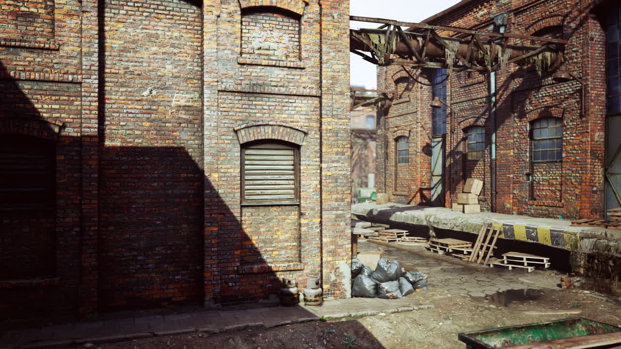공장에서 버려진 오래된 산업 건물