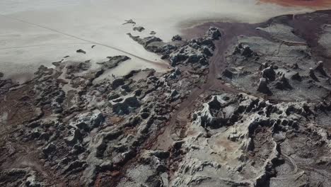 espectacular terreno de campo de lava volcánica del volcán dallol
