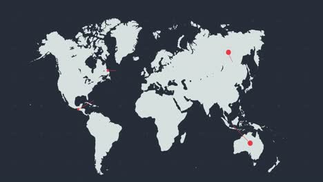 Mapa-Mundial-Gris-Pálido-Con-Una-Red-Roja-En-Movimiento-De-Puntos-Conectados-Sobre-Fondo-Gris-Oscuro