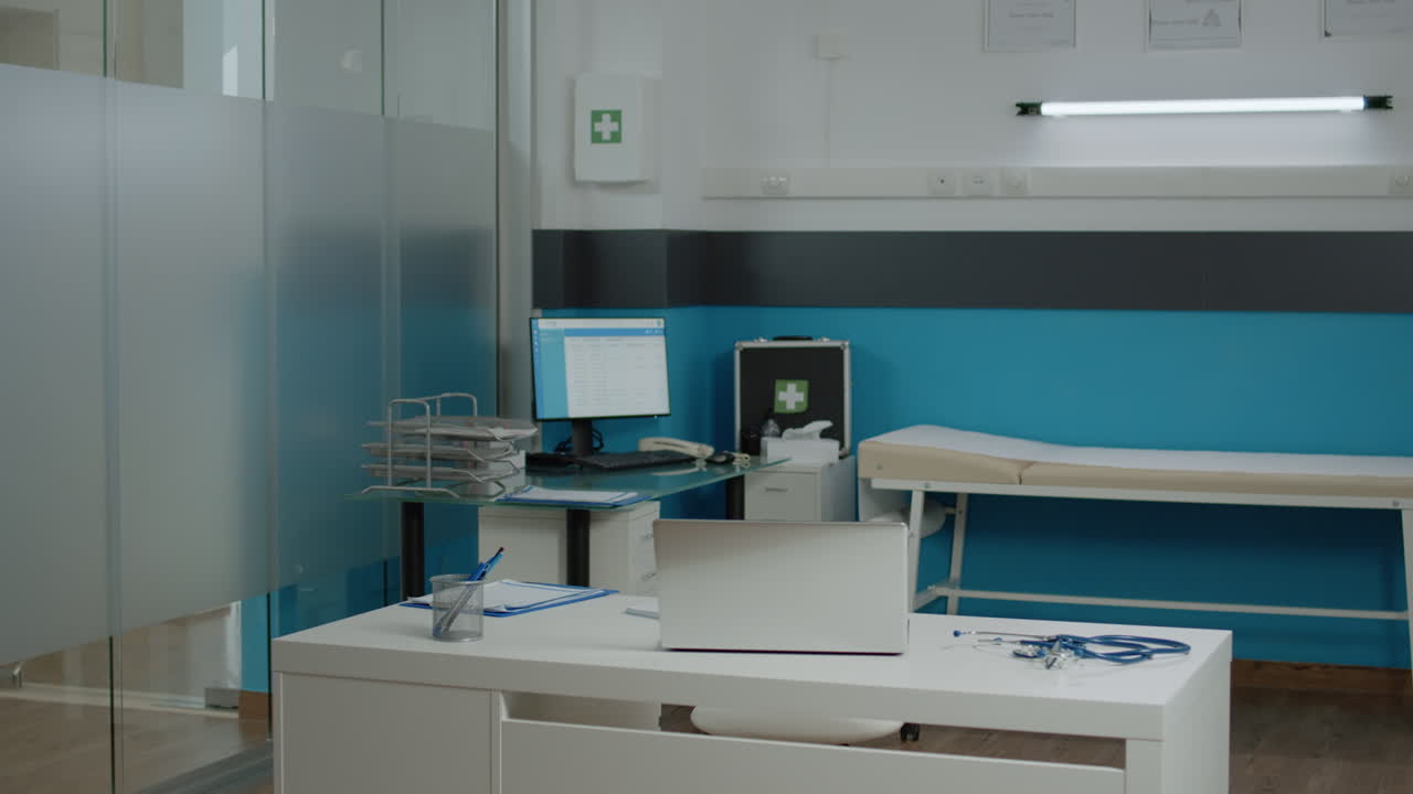 Doctor's office interior with medical equipment