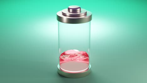 battery charging and discharging. 3d animation loop