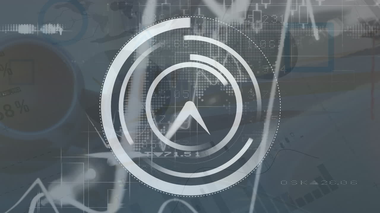 animación de un reloj en movimiento sobre el procesamiento de datos sobre un fondo blanco