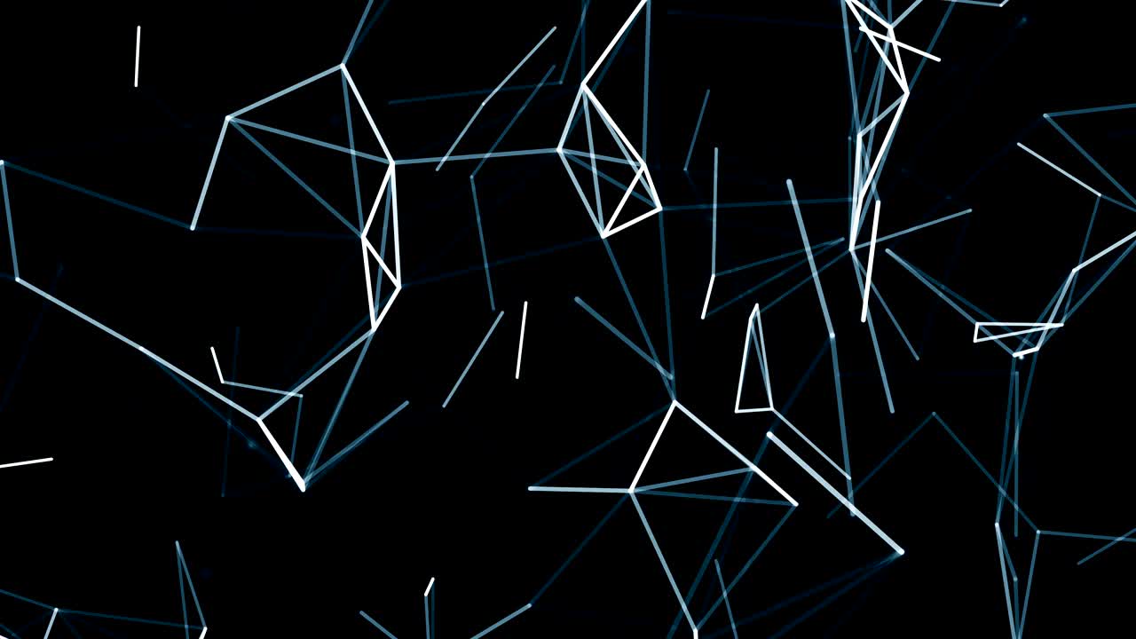 plexus abstracto hermoso fondo geométrico con líneas en movimiento, puntos y triángulos. animaciones de bucle.