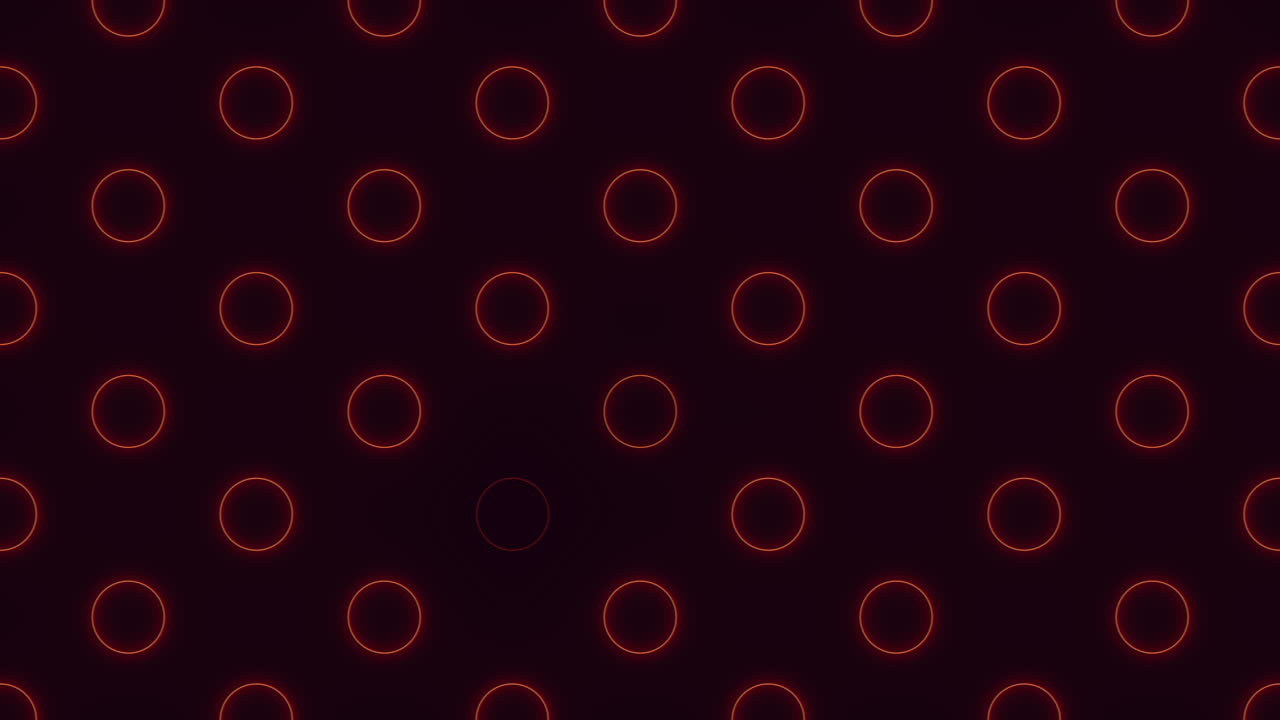 Red neon circles pattern on black gradient