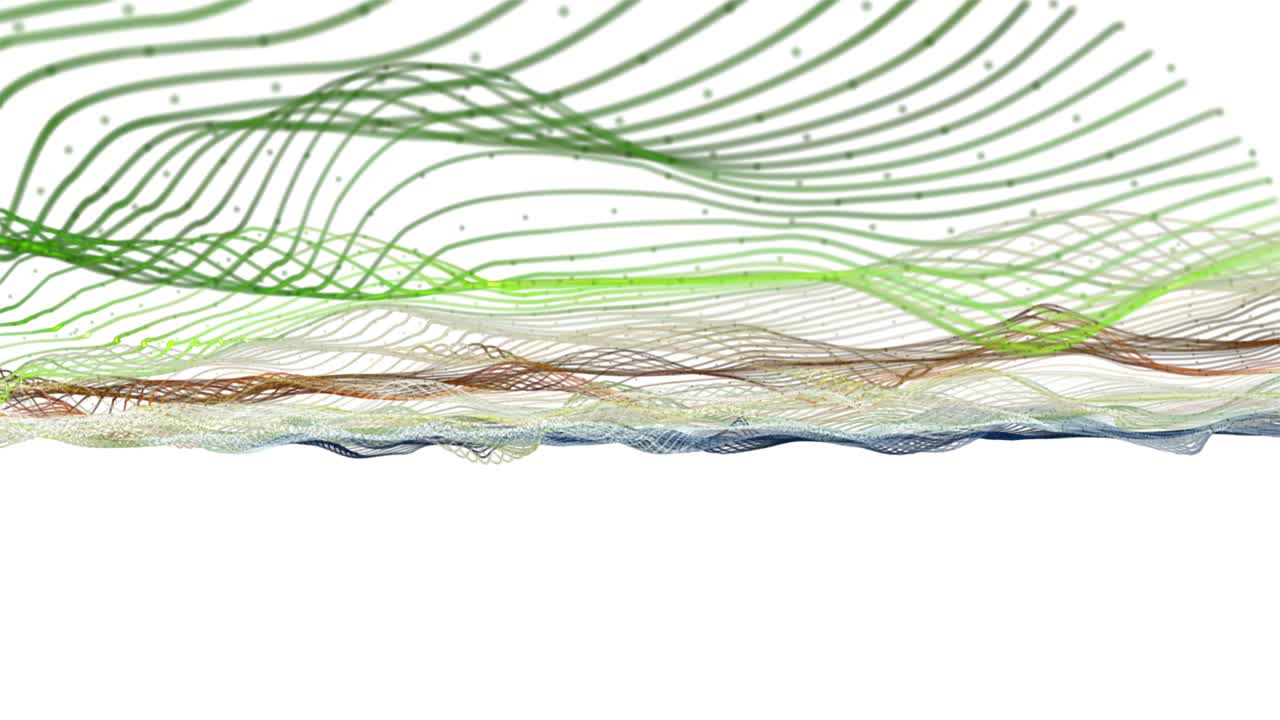 천천히 움직이는 입자 파동 물체와 텍스트를위한 공간, 4096x2304 루프 4k