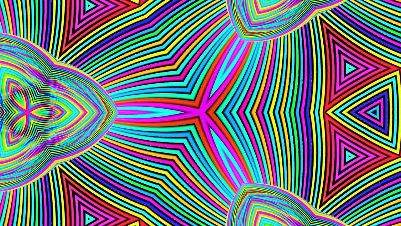 fondo simétrico abstracto en bucle, elementos 3d se encienden como bombillas con luz de neón multicolor. bg para espectáculos o eventos, exposiciones, festivales o conciertos, videos musicales, bucle vj para clubes nocturnos.