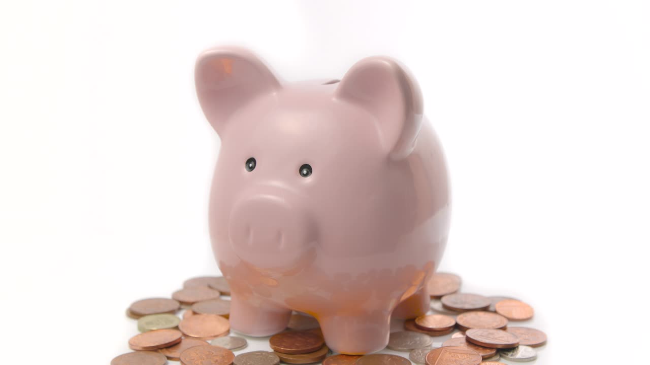 돼지 저금통에 페니 입금