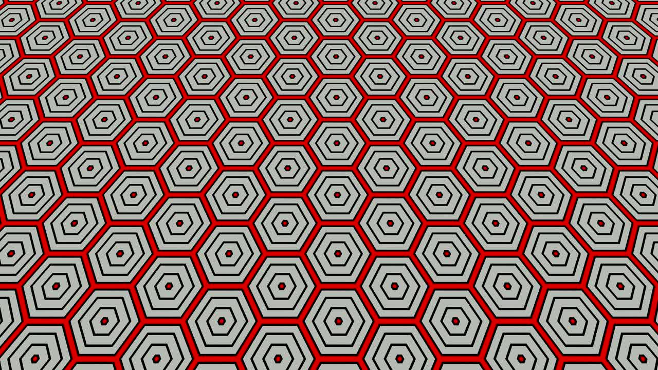 Graphic 2D video pattern that tilts up and moves, composed of designs and shapes with multicolored textures