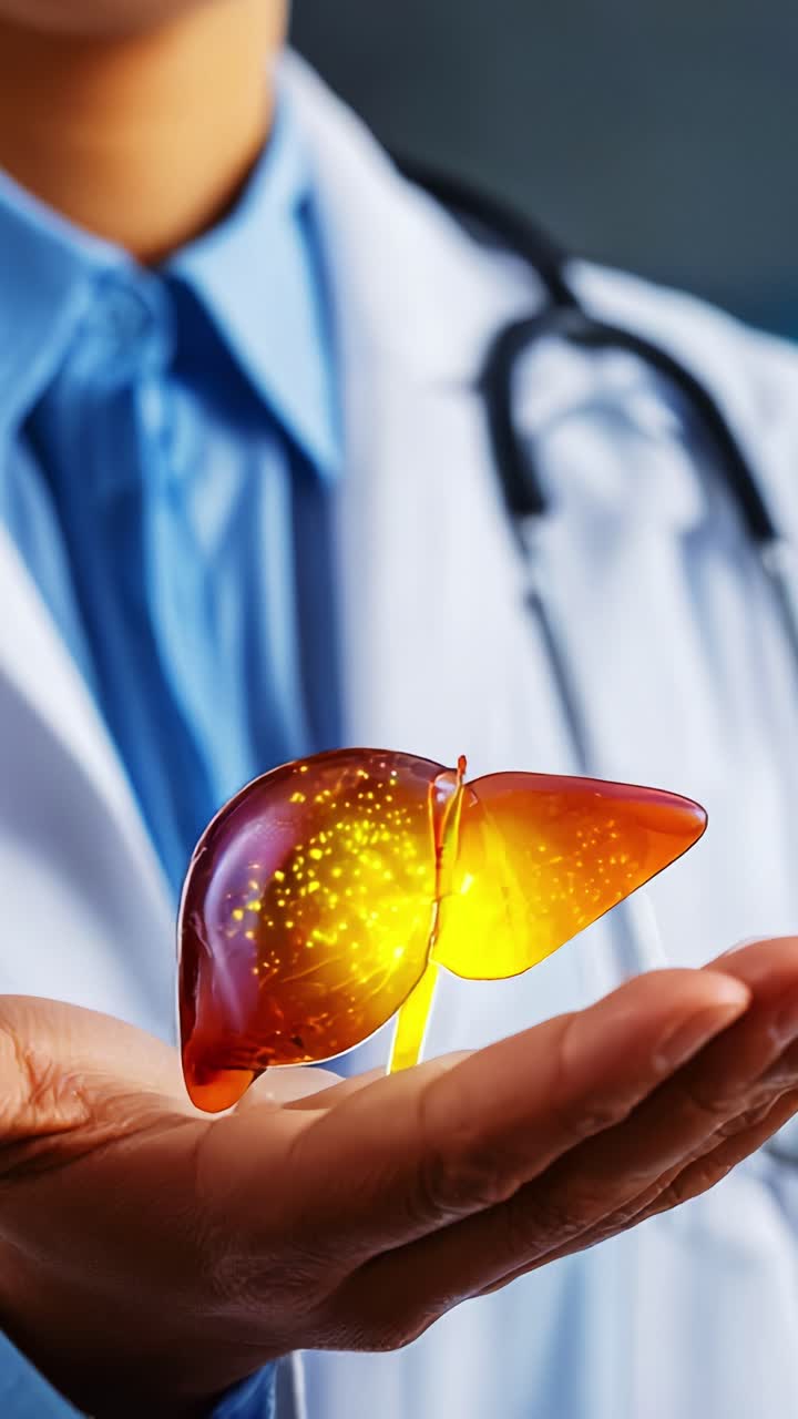 A medical professional holds a vibrant, artistic representation of a liver, highlighting its importance in health and medicine through a creative and engaging visual