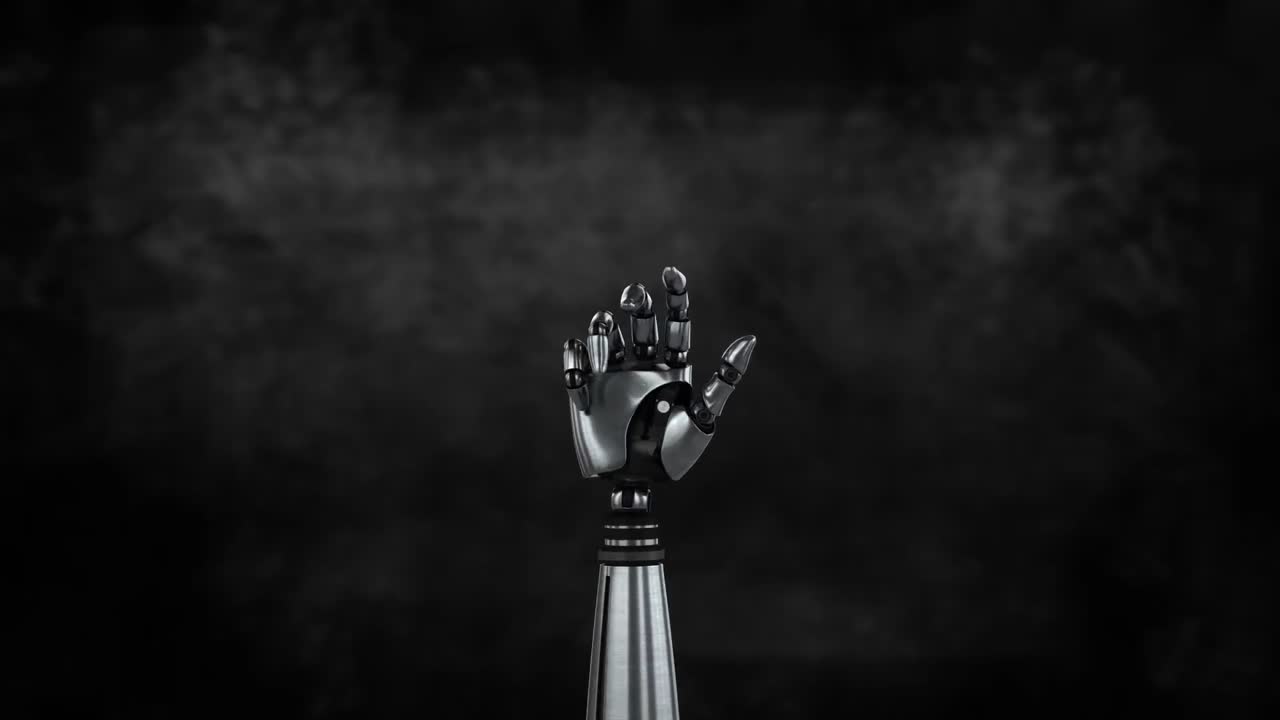 animación del brazo del robot giratorio