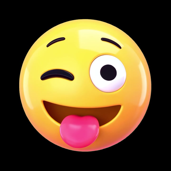 Emoji 3D animata che fa l'occhiolino con la lingua di fuori