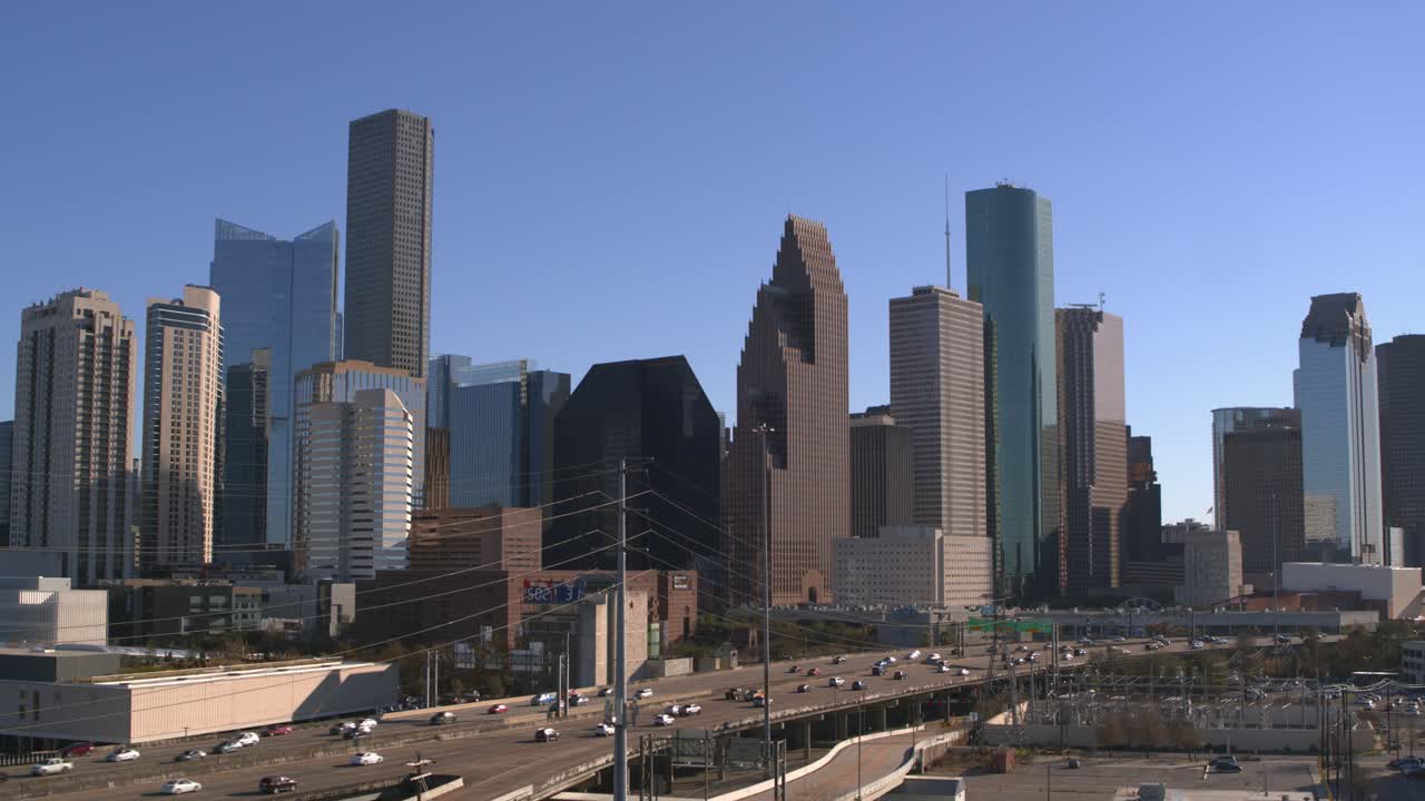 4k aérea del centro de houston, texas
