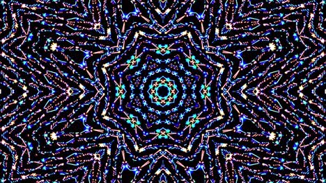 colorful lines glowing waves flower shape background kaleidoscope abstract