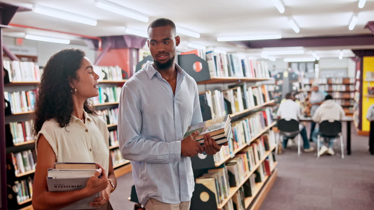 Students in a Library