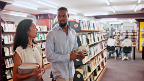 students in a library