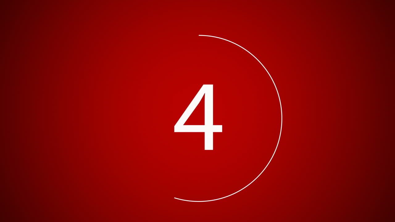 10 tot 0 aftellen tegen een rode achtergrond