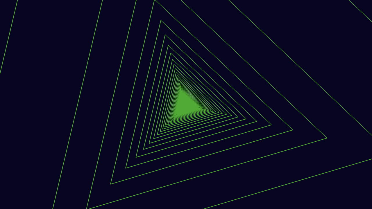 A striking geometric design featuring a zig-zag pattern of black and green triangles on a dark backdrop. The green triangles are at the top and bottom, while the black ones are in the middle