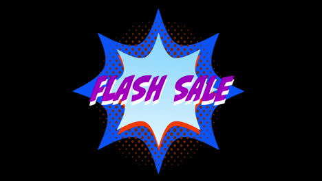words flash sale appearing in front of explosion blue effect 4k
