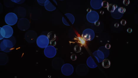 Animation of tea sparklers candles with flickering spots of light