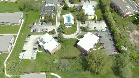 vertical tilt revealing a modern midwest suburban neighborhood west of chicago, illinois, in willowbrook