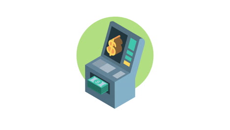 atm machine money financial animation