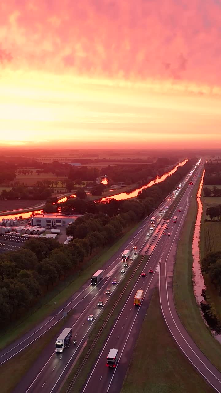 Highway Traffic at Sunset