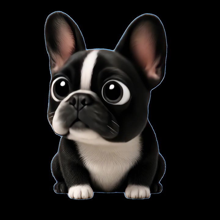 Filhote de Buldogue Francês Fofo Piscando e Olhando ao Redor