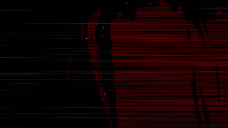 animation of multiple black and red squiggles and lines moving on seamless loop