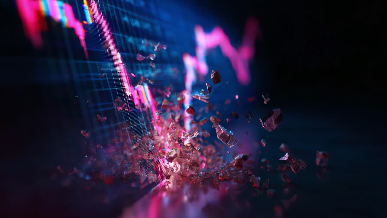 Dynamic Market Trends: Visualizing Volatility and Fluctuations Through the Metaphorical Shattering of Data Representations in Financial Markets
