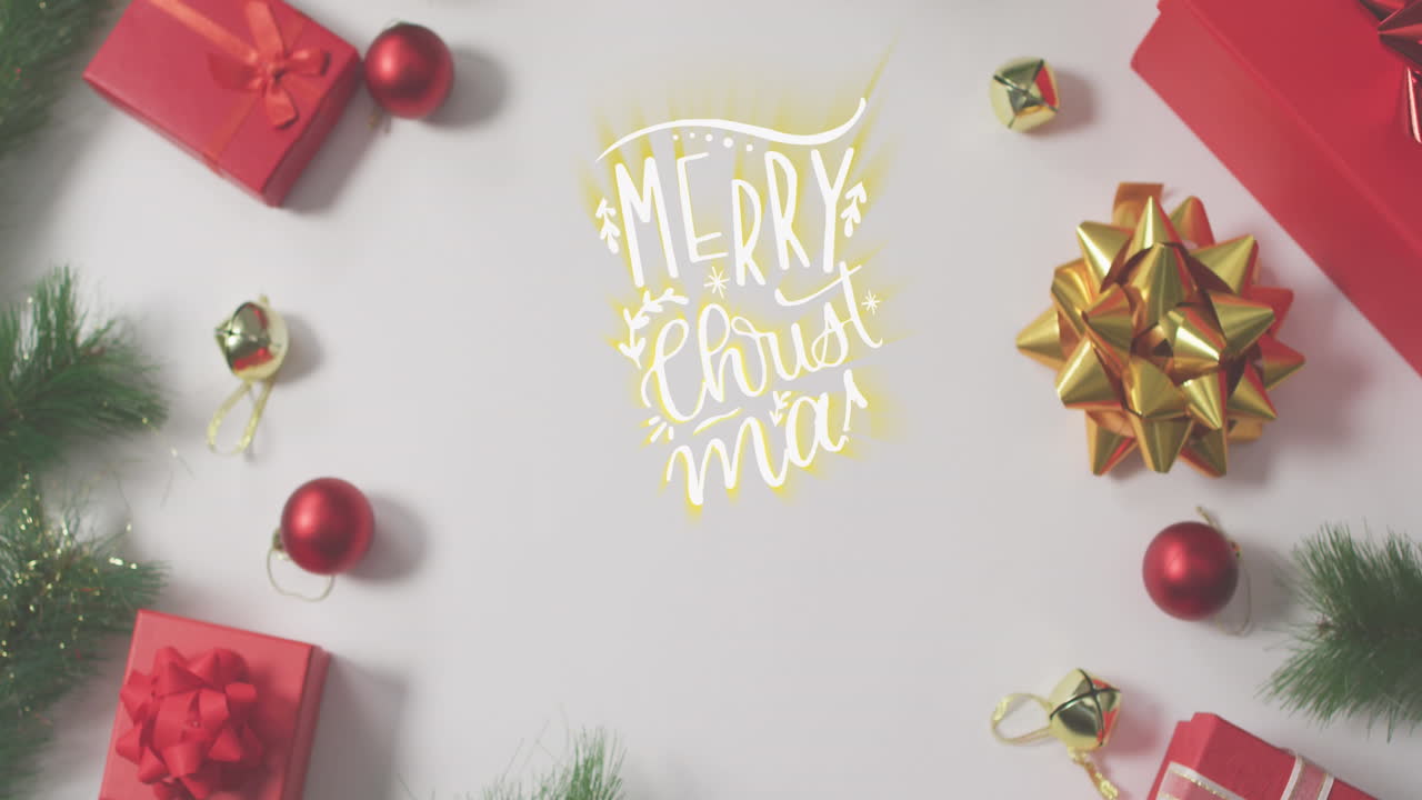 animación de felicitaciones de navidad texto sobre decoraciones de navidad