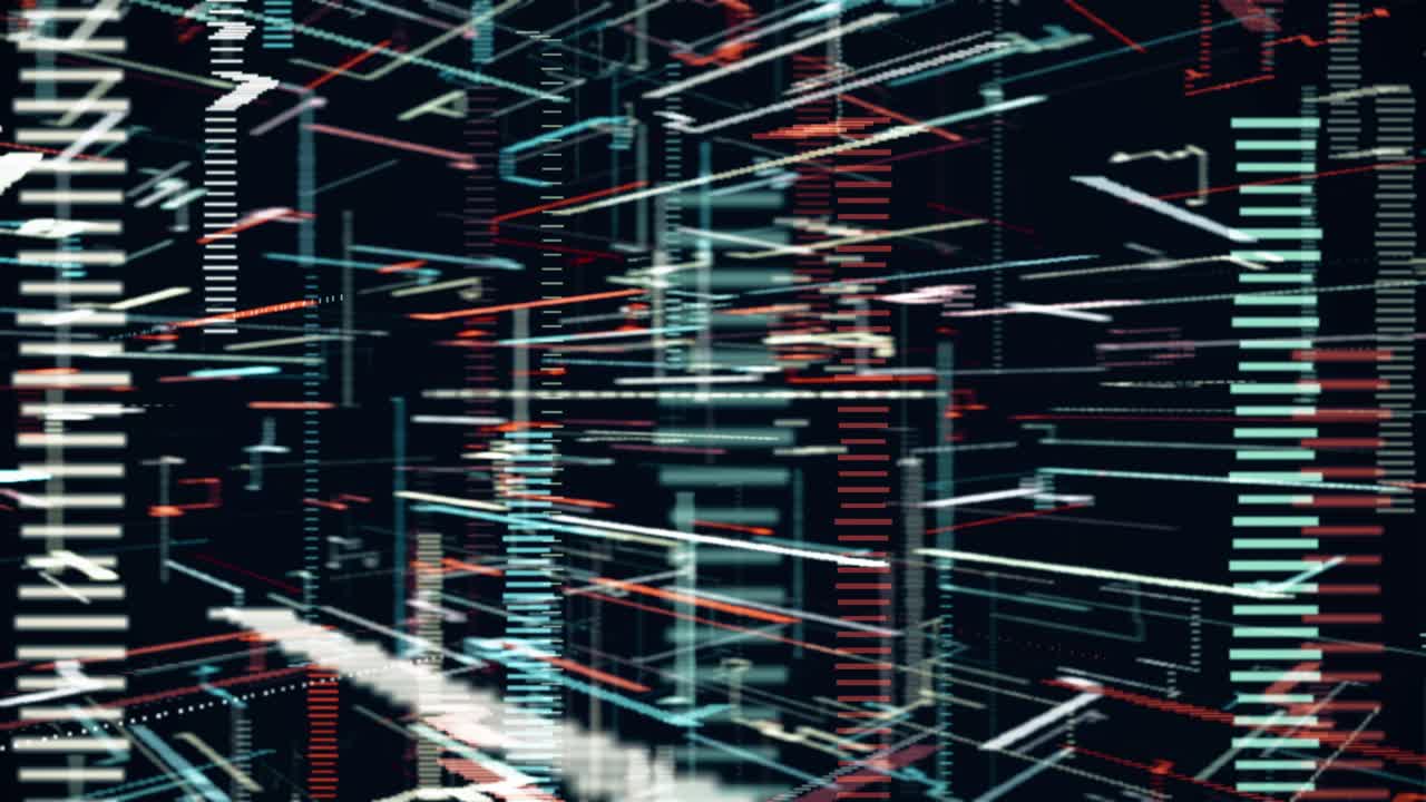 Abstract Digital Art with Lines and Glowing Colors