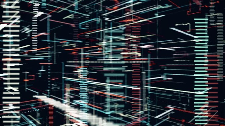 Abstract Digital Art with Lines and Glowing Colors