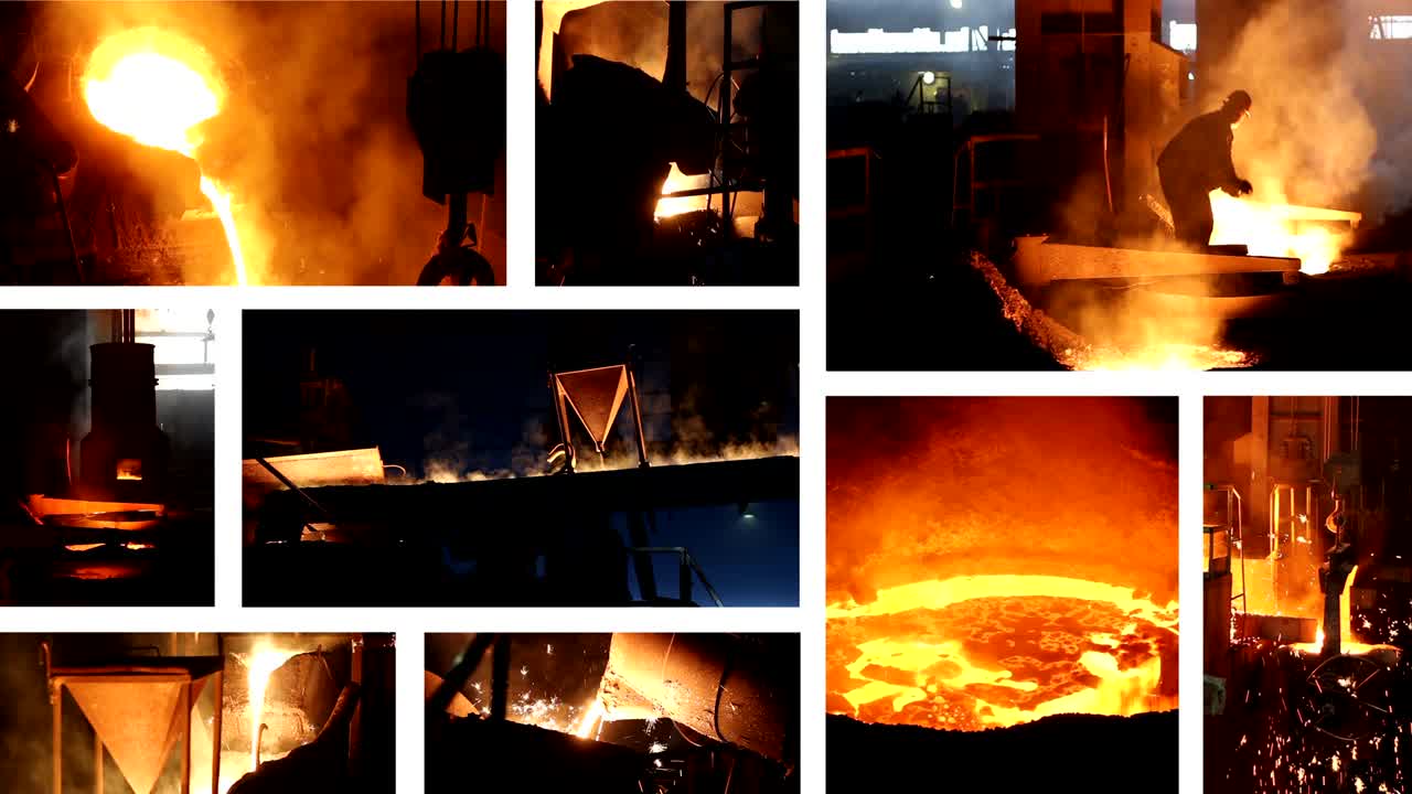 Working in a foundry, steel mill