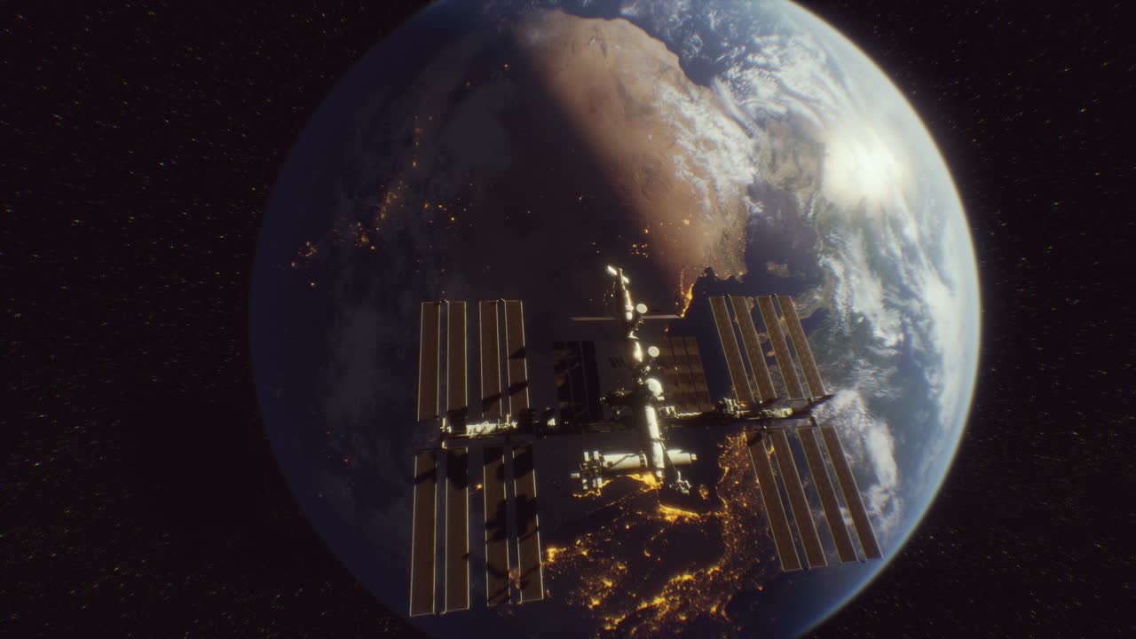 Stazione Spaziale Internazionale in orbita nello spazio sopra il pianeta Terra