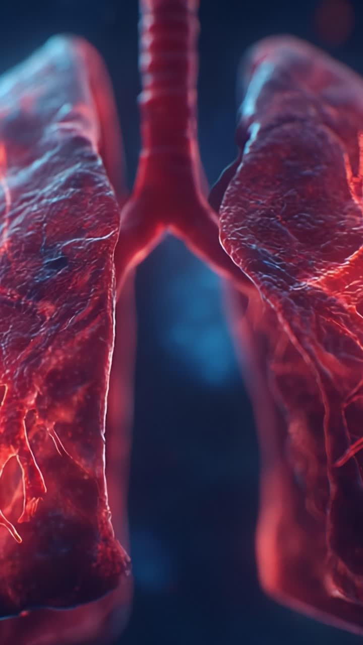 Splendida macro dei polmoni: una visualizzazione ad alta definizione dell'anatomia respiratoria umana che mette in risalto la complessa struttura vascolare e gli intricati dettagli del tessuto polmonare